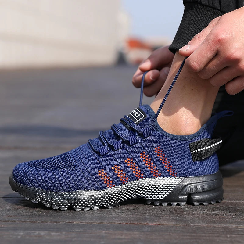 Casual herensneakers van mesh, lichtgewicht en ademend, met zachte zool – instap hardloopschoenen, lage loafers en trainers voor heren