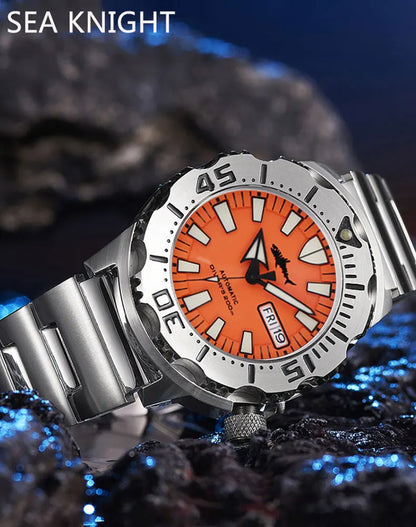 HEIMDALLR V2 Monster Men's Automatic Diver Watch Sapphire Crystal 20Bar Waterproof NH36A Snowflake Blue Dial Mechanical Watches