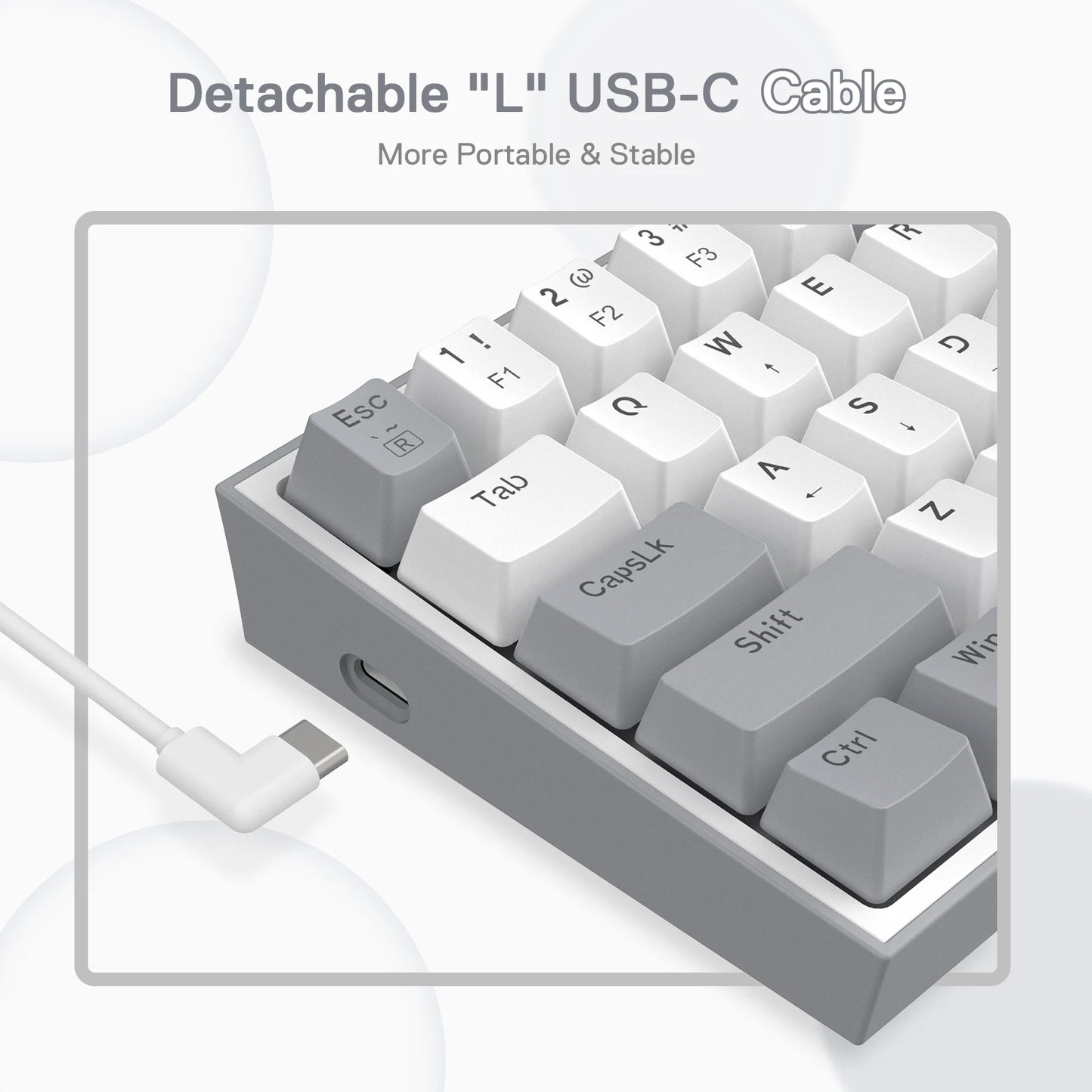 Redragon K617 Fizz 60% Wired RGB Gaming Keyboard, 61 Keys Hot-Swap Compact Mechanical Keyboard Red Switch