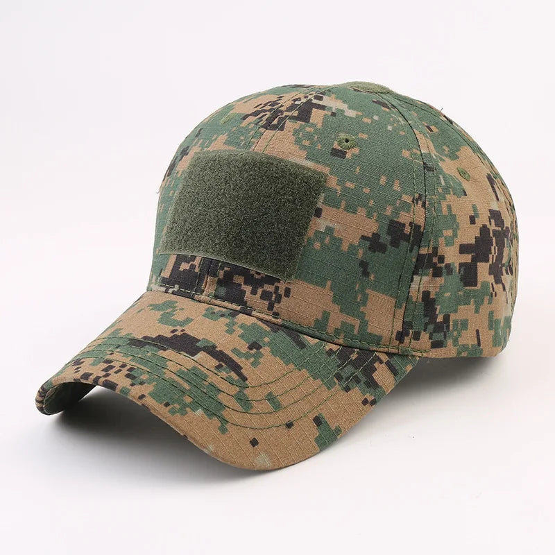 1 pz. Cappellini da baseball mimetici tattici da outdoor per soldati, da combattimento e paintball, cappellino regolabile, cappellini estivi con chiusura a scatto per uomo e donna