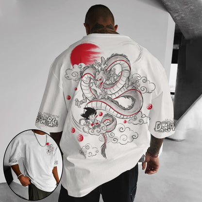 T-shirt en coton à manches courtes imprimé Dragon Ball Z : Son Goku et Vegeta – Vêtements pour hommes et femmes – Style Harajuku, Y2K, vintage, streetwear d'été