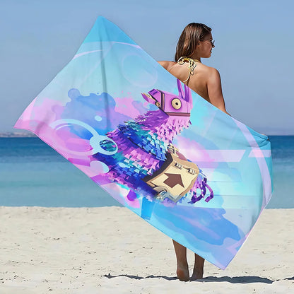 Neues Hot Game F-FortniteS Strandtuch aus Mikrofaser, sandfrei, schnelltrocknend, weich, sandabweisend, Poolhandtuch, Geschenk für Frauen, Reisen, Fitnessstudio, Dusche