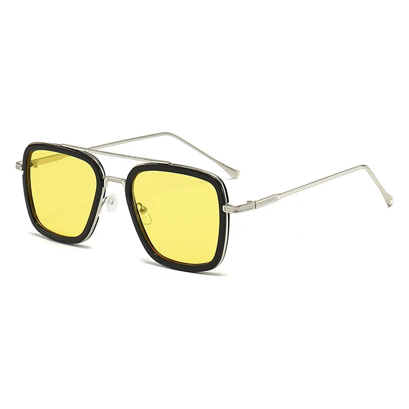 2024 New Square Men Sunglasses Fashion Metal Steampunk Sun Glasses For Women Trendy Outdoor Shades Eyewear Unisex Accessory
