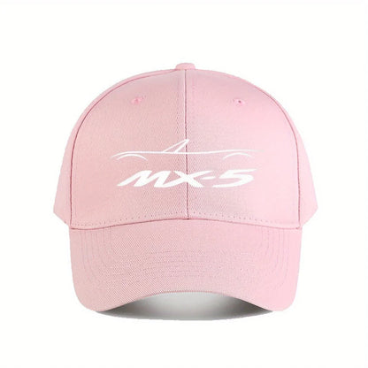 Casquette de baseball MX5 NA pour hommes et femmes - Casquette élégante en polyester noir avec logo blanc, résistante, idéale pour la pêche en plein air et les tenues décontractées