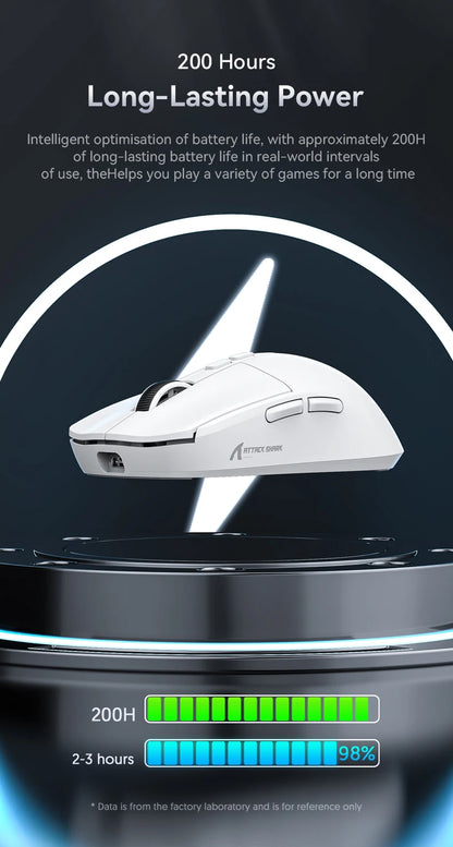 ATTACK SHARK X6 Tri-mode Gaming Mouse with Magnetic Charging Dock, PixArt PAW3395 Sensor, 26K DPI, 49g Ultralight, for PC/Mac