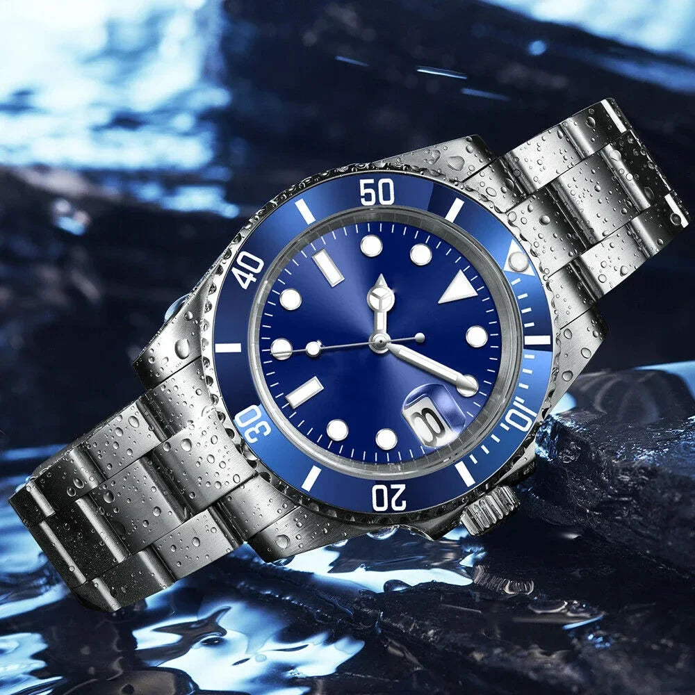 DIY Custom Automatic Watch Logo for Men High Quality NH35 Diving Mechanical Watches Sapphire Waterproof Ceramic Bezel 120 Click