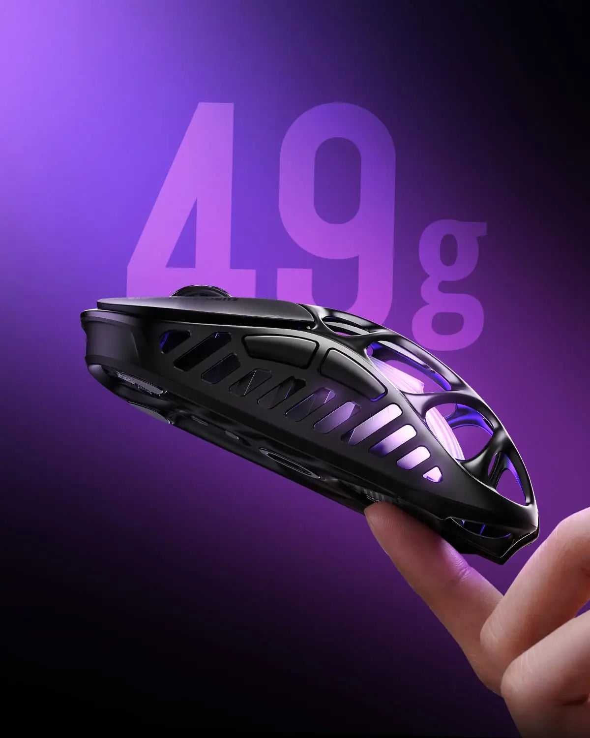 GravaStar Mercury X Wireless Gaming Mouse – 32,000 DPI PAW 3950 Sensor, 1000Hz Polling Rate, Only 49g, Magnesium Alloy Hollow F