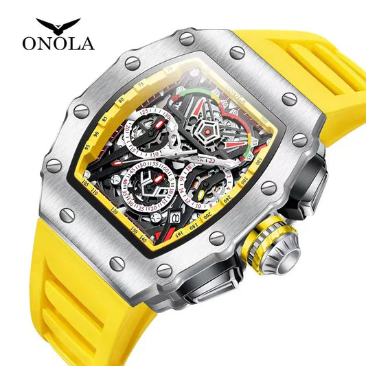 ONOLA 6827 Fashion Sports Quartz Men's Watch Waterproof Luminous Calendar Chronograph Watches for Men Relogios Masculino Часы
