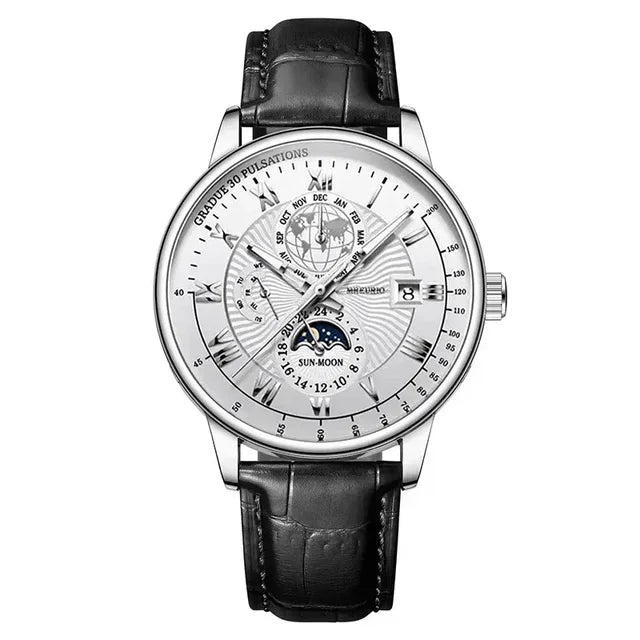 2026 New Luxury Men's Sport Watch Fashion Top Waterproof Luminous Leather Date Quartz Wristwatch Man's Clock