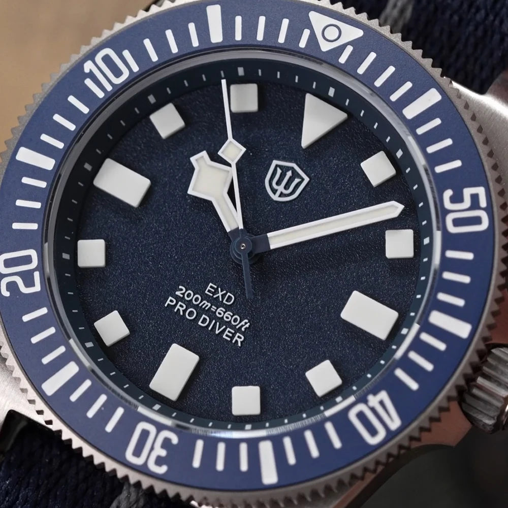 Watchdives EXD V2 40mm Titanium Watch Exchangeable X Design VH31 Sweep Second Movement Quartz Watches Luminous Waterproof 200M