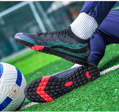 Men Professional Soccer Shoes FG/TF Football Boots Cleats Breathable Non-Slip Training Sneakers for Outdoor Grass Turf  Footwear