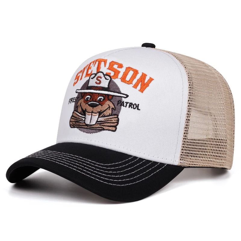 2025 Fashion Cartoon New Truck Hat STETSON Groundhog Net Hat Street Hip Hop Hat Outdoor Sports Sunshade Hat Baseball Hat Unisex