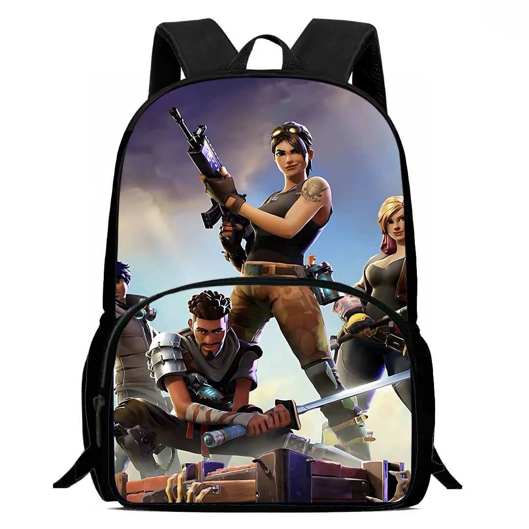 Classic Game FortniteS -lasten reput pojille ja tytöille, oppilaan syntymäpäivälahja, koululaukut, suuri kapasiteetti, retkeilyyn sopiva kestävä reppu