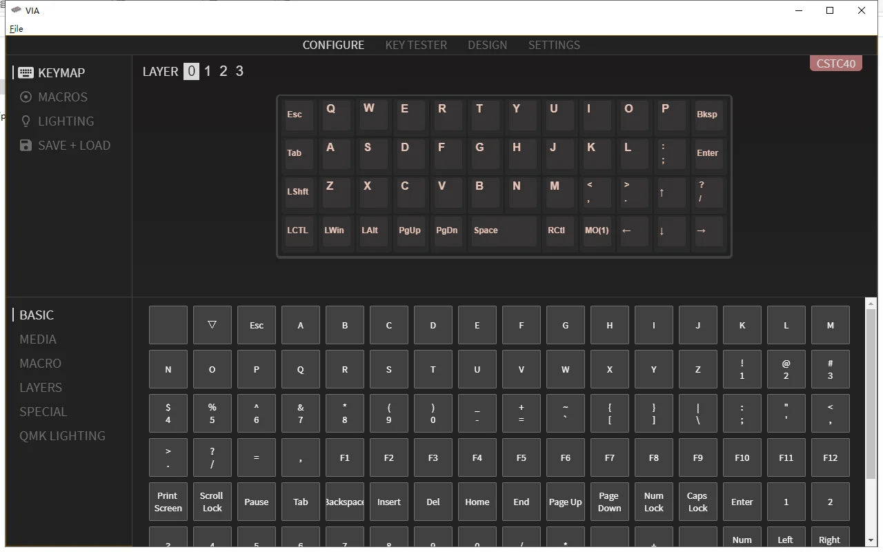CSTC40 40 RGB 40% hot Swappable Mechanical Keyboard PCB Programmed VIA VIAL software Macro Firmware rgb switch type c planck