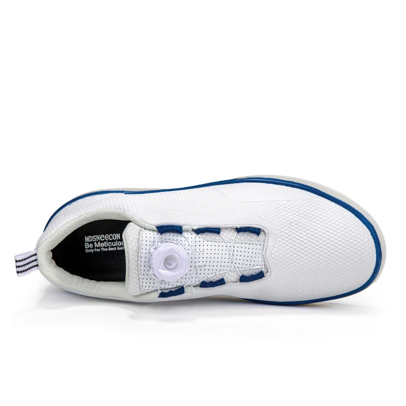 Couple Golf Shoes  Men's White Waterproof  Rotating buckle Fitness Spikeless Non slip Golf Golfer Training Golf Sneakers Women