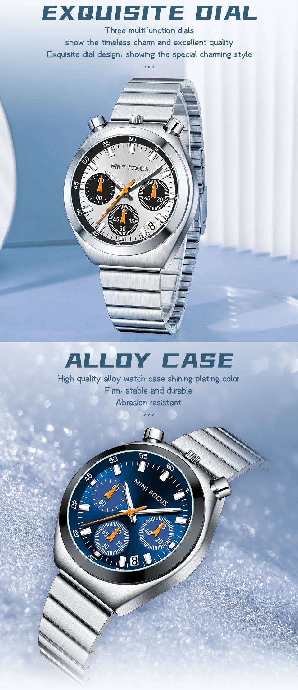 MINI FOCUS Fashion Ladies Watches Top Brand Luxury Multifunction Dial Stainless Steel Strap Elegant Quartz Women Watch Luminous