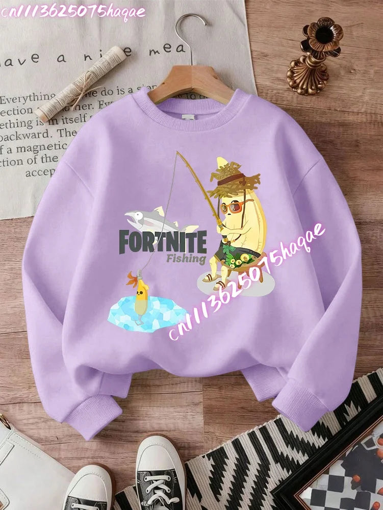 Nuove felpe Fortnite per bambini con cappuccio, stampa personaggi cartoon del gioco, top casual autunnali, abbigliamento invernale per bambini e neonati maschi