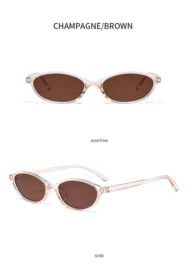 1/4pcs New Casual Elliptical Sunglasses Female Multi Color Frame Glasses Fashion Small Frame Design UV400 Sun Glasses Unisex