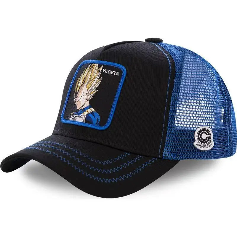 Dragon Ball Anime Embroidered Duck Tongue Mesh Hat Adjustable Breathable Baseball Hat Men's and Women's Outdoor Sunshade Hat