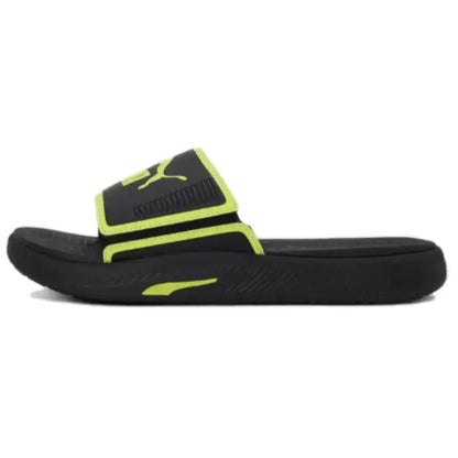 Sandales PUMA Softride, sandales confortables à enfiler, chaussures, noir et vert, 382111-20.