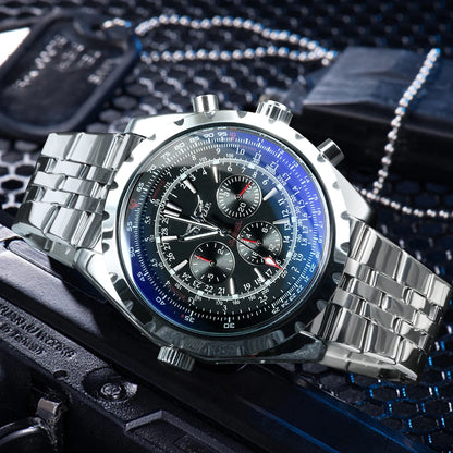 JARAGAR 212 Relógio mecânico automático para homem, estilo empresarial de luxo, com calendário semanal, relógio para homem, presente premium, Reloj Hombre