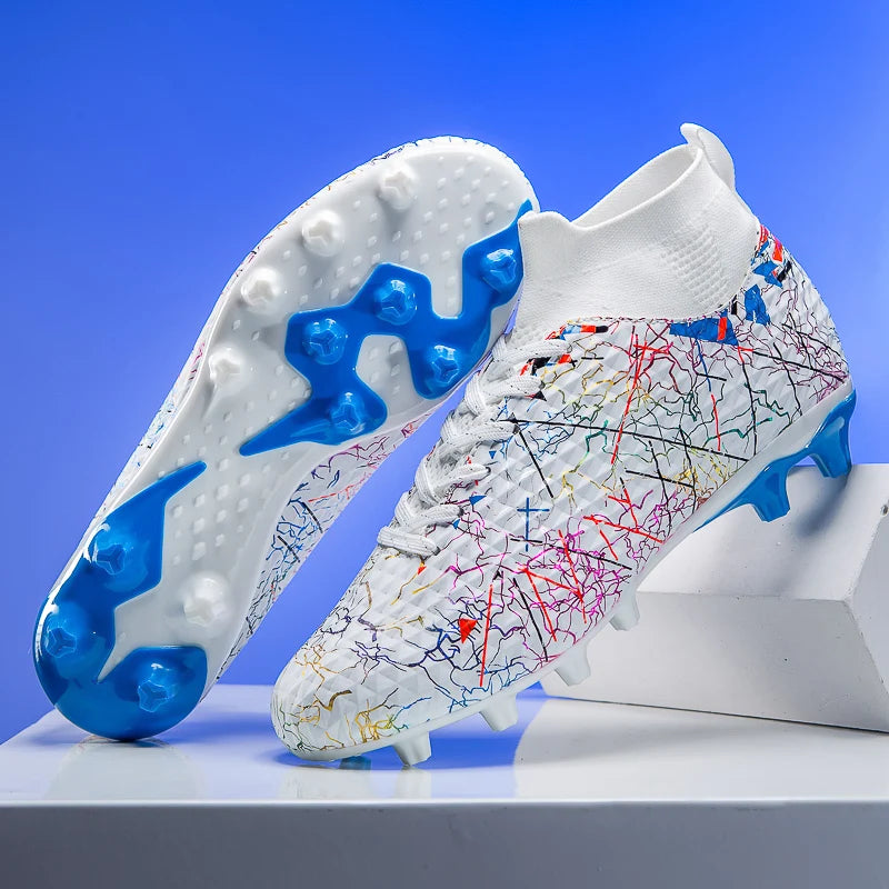 Nouvelles chaussures de football pour hommes, crampons pour terrain extérieur, baskets montantes très vendues pour intérieur, chaussures de football de haute qualité, chaussures de futsal antidérapantes