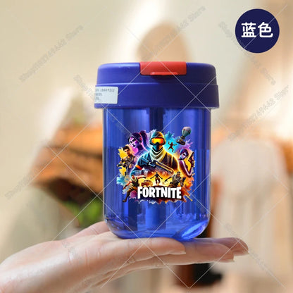 Game Fortnites Mini Straw Cups School Student Plastic Water Bottle Children Leak-proof Coffee Milk Cups Travel Outdoor Office