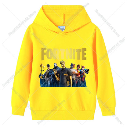 Lasten Fortnite-huppari syksyyn, ohut hupullinen collegepaita pojille ja tytöille, pitkähihainen pusero, urheilu- ja vapaa-ajan lastenvaate