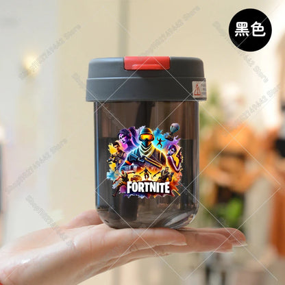 Game Fortnites Mini Straw Cups School Student Plastic Water Bottle Children Leak-proof Coffee Milk Cups Travel Outdoor Office