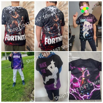 T-shirt 3D Fortnite Victory Game per bambini e neonati, stile Harajuku, top Battle Royale Hero carino per bambini, maschi e femmine