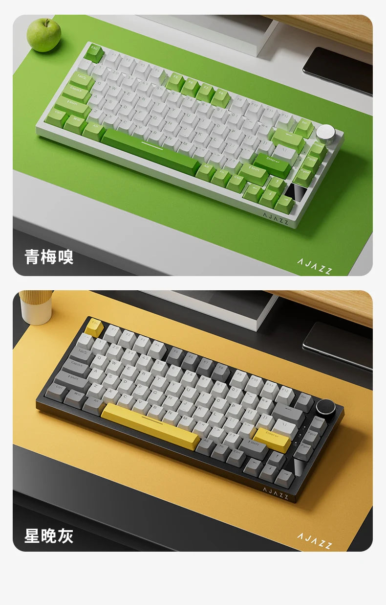 Ajazz AK820/AK820Pro Gaming Mechanical Keyboard Bluetooth 5.1/Wireless/C-Wired Customized Keyboard with Knob Hot Swapping Gasket