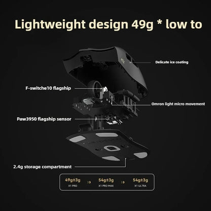 New ATK X1 SE Starlight Wireless Lightweight Mouse PAW3395 26K DPI Hub Page Driver 1000Hz  Gaming Mouse PC Player Accessories