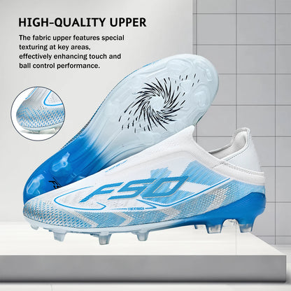 AG/FG Soccer Cleats for Men Women Kids Youth PU Fabric Upper TPU Sole Non-Slip Wear-Resistant for Natural Grass Sports Pitch Tra