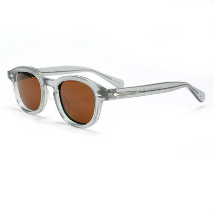 Polariserade solglasögon för män och kvinnor, Johnny Depp-inspirerade solglasögon i Lemtosh-stil, retro, runda, acetatbåge, UV400-glas, Oculos