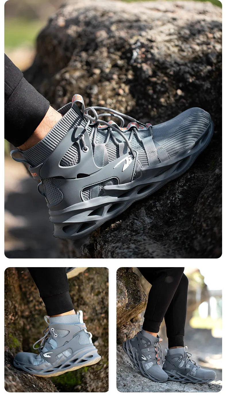 Chaussures de sécurité à boucle indécontractée pour hommes, bottes de travail pour hommes, chaussures Parker en acier, baskets de travail anti-crevaison, chaussures de travail pour adultes, 2026