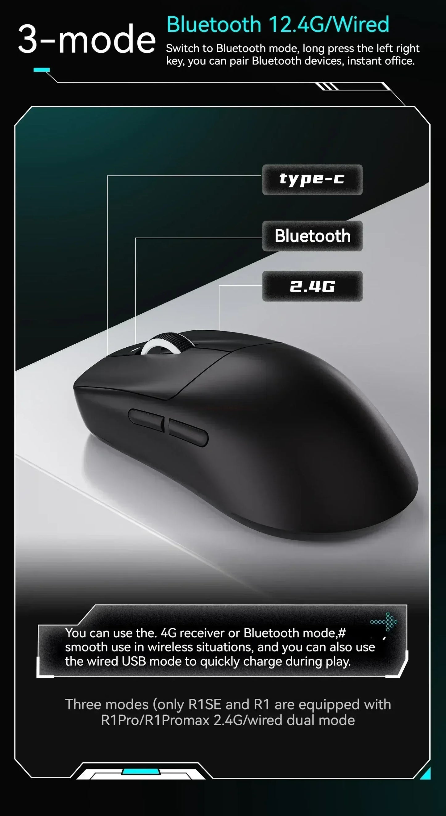 Vgn Vxe Dragonfly R1 Pro Max Gaming Mouse Bluetooth Mouse Rechargeable Gamer Paw3395 Lightweight Ergonomic Wireless Mouse Esport