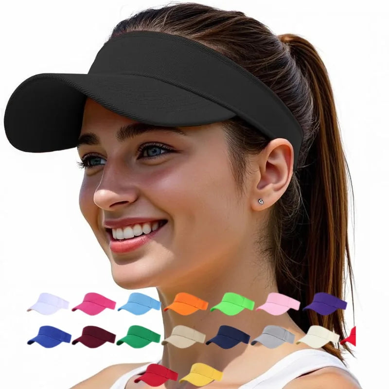 1pc Structured Brim Quick-Dry Sun Visor Hat for Women,Lightweight Sun Protection Sports Visor for Running Golf Tennis Pickleball