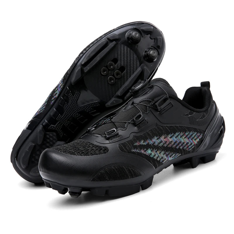 Zapatillas de ciclismo MTB para hombre y mujer T03 moradas, transpirables, de velocidad, con autocierre, para ciclismo de carretera, deporte al aire libre, competición y entrenamiento