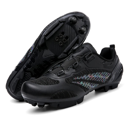 Zapatillas de ciclismo MTB para hombre y mujer T03 moradas, transpirables, de velocidad, con autocierre, para ciclismo de carretera, deporte al aire libre, competición y entrenamiento