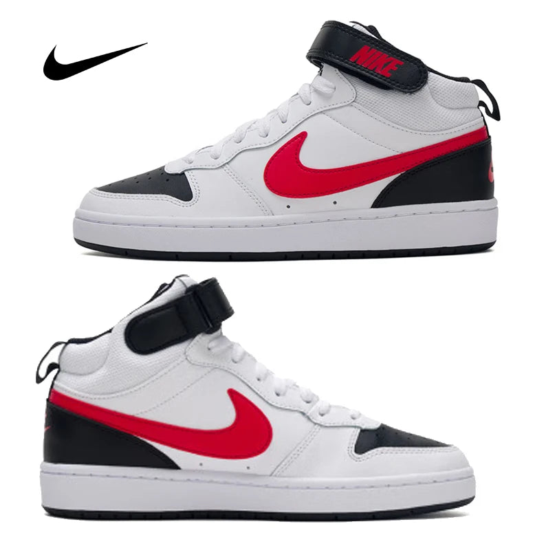 Nike Unisex Youth Court Borough Mid 2 Velcro Strap High-Top Outdoor Casual Sneakers CD7782-110