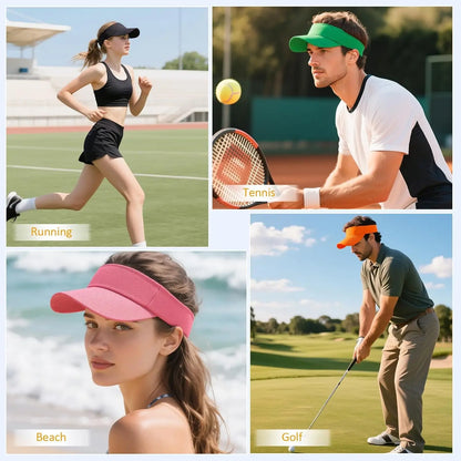 1pc Structured Brim Quick-Dry Sun Visor Hat for Women,Lightweight Sun Protection Sports Visor for Running Golf Tennis Pickleball