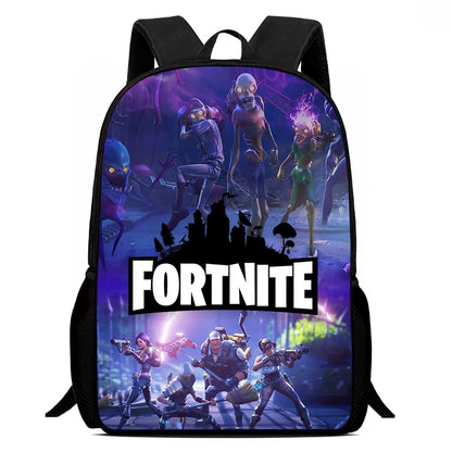 Fortnite Cartoon 15-inch Lightweight Backpack With Adjustable Shoulder Straps Kids Daily School Bag For Boys Girls Age 5-9