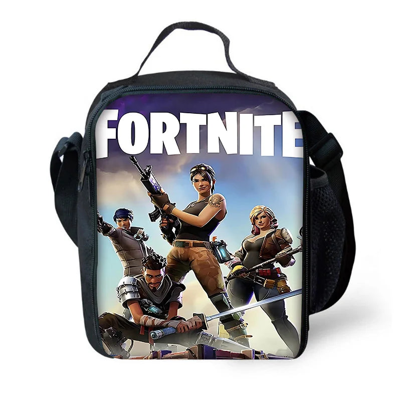 Hot Game FortniteS isolierte Kinder-Tasche mit großem Fassungsvermögen für Jungen und Mädchen, Schüler, Outdoor-Picknick, wiederverwendbare Thermo-Kühltasche und Lunchbox