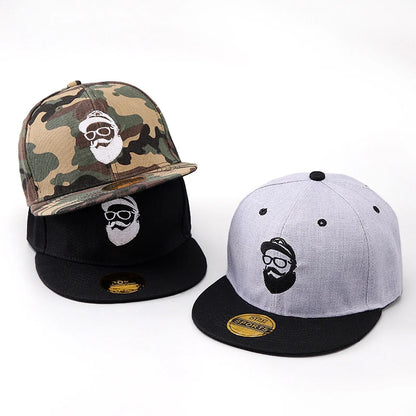 Uncle Beard Baseball Cap, Fashionable Flat-Brim Hip-Hop Hat for Men and Women, Adjustable Size, Suitable for All Seasons, Outdoor Casual Sun Hat, Embroidered Classic Character Design, Street Dance Hat, Suitable for Daily Casu