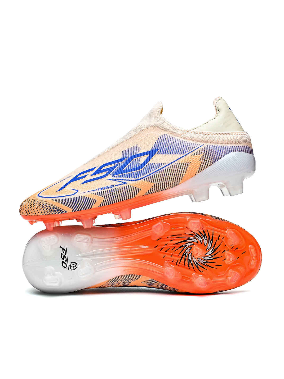 Chaussures de football classiques AG/FG, crampons longs résistants à l'usure en TPU, tige en tissu mélangé PU, antidérapantes et confortables pour le football en plein air pour enfants