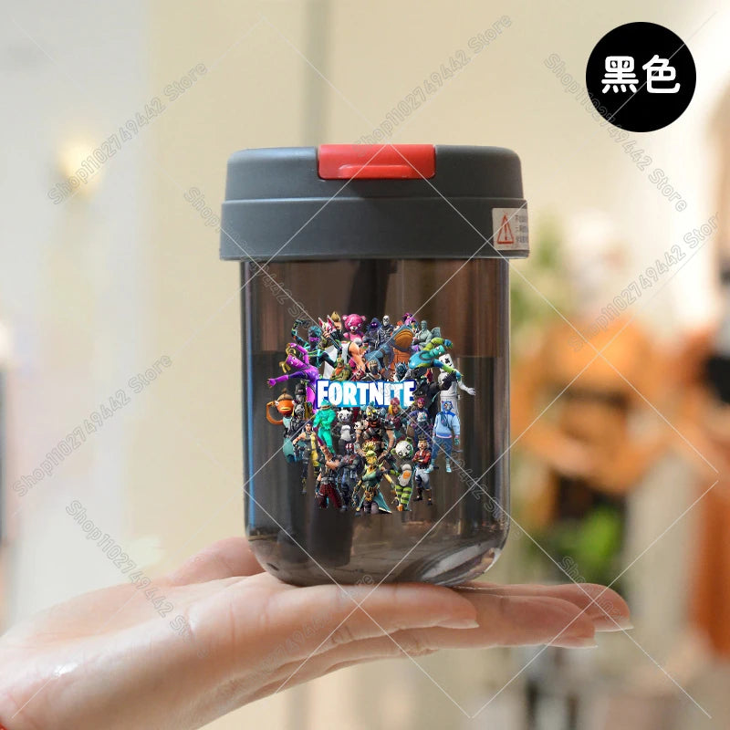 Game Fortnites Mini Straw Cups School Student Plastic Water Bottle Children Leak-proof Coffee Milk Cups Travel Outdoor Office