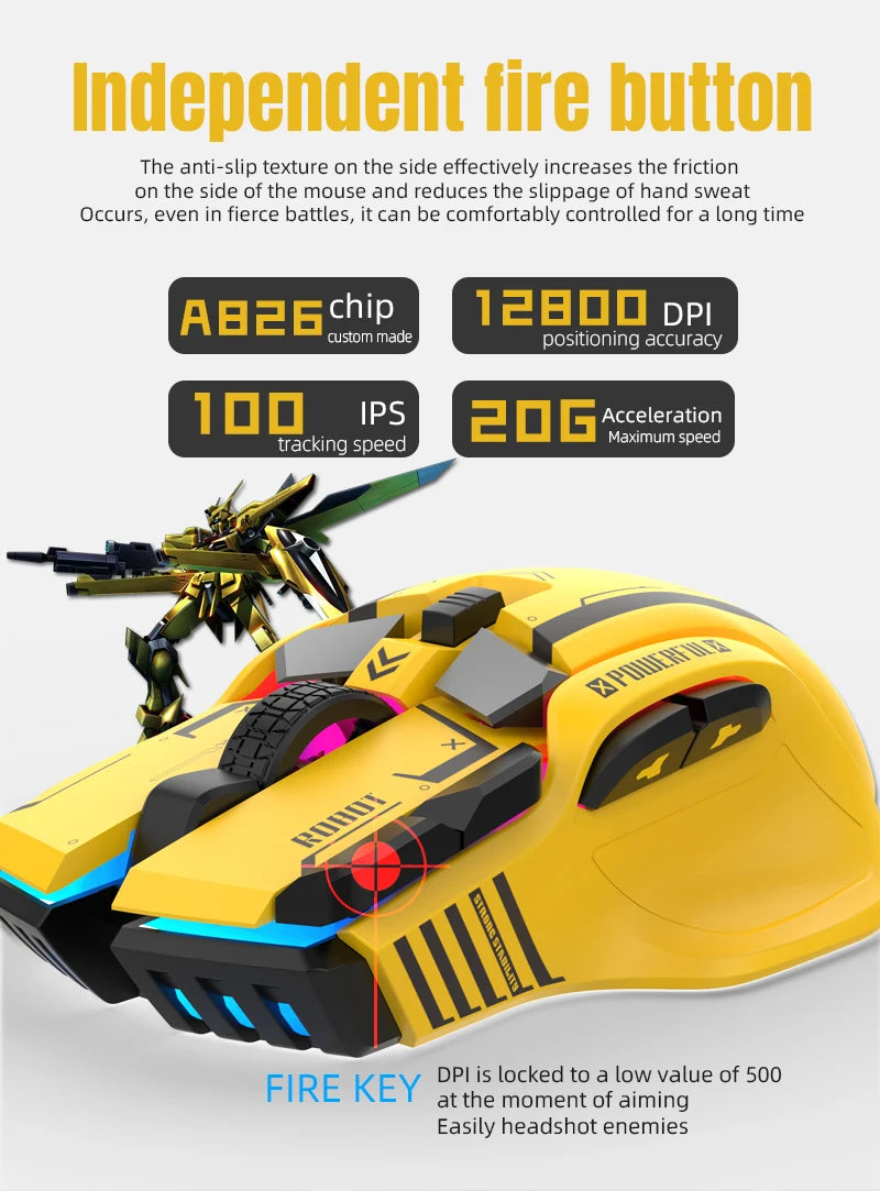High-end Programmable Gaming Mouse Wired 12800dpi 12 keys RGB Game Mice for Windows IOS  Home Office Laptop PC