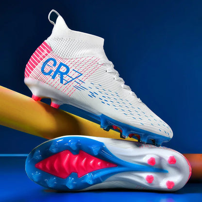 Chaussures de football professionnelles pour hommes, originales, respirantes, confortables, résistantes, pour terrain en herbe.