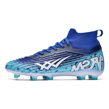 Chaussures de football pour hommes et femmes, chaussures de sport à crampons longs, idéales pour les étudiants, les matchs et l'entraînement.