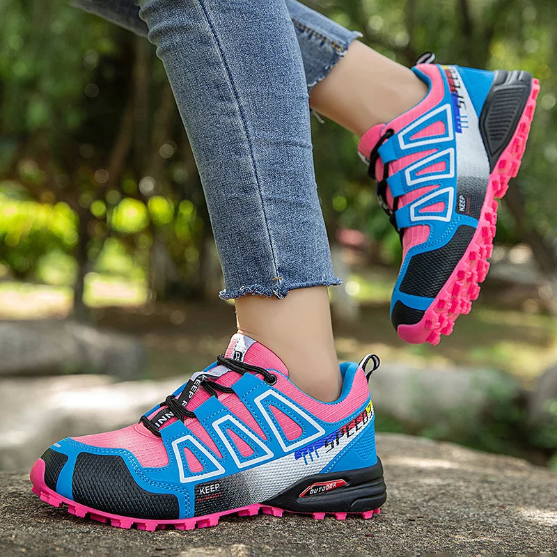 Scarpe da trekking da donna per attività outdoor, scarpe sportive da escursionismo, scarpe tattiche da caccia antiscivolo, scarpe da arrampicata traspiranti con lacci, ciclismo